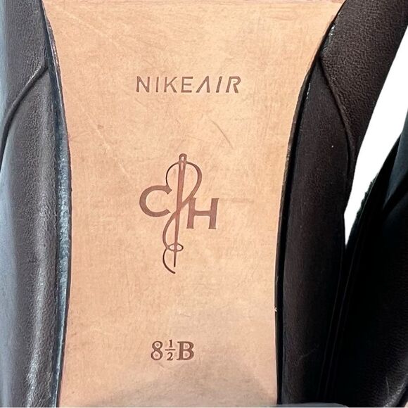 Cole Haan Air Kennedy Buckle Belted Dark Brown Leather Grey Felt Wool Boots 8.5 - Picture 9 of 15